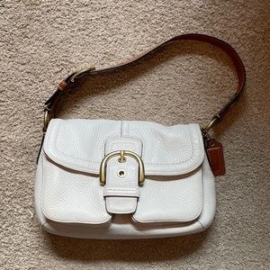 Coach White Leather Shoulder Bag